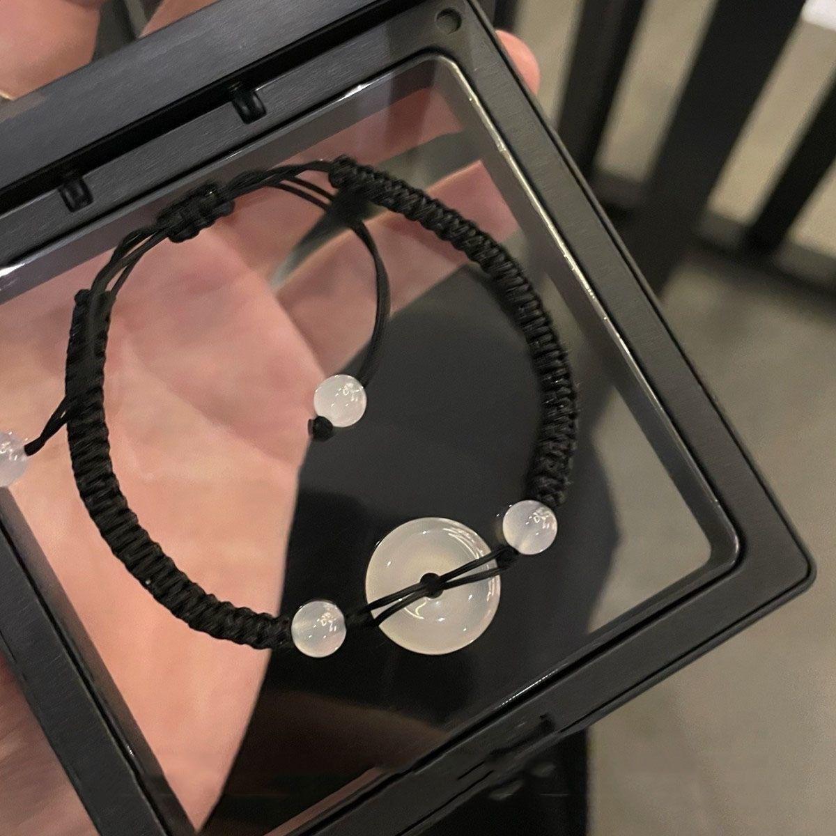 

New safety buckle boys and girls bracelet couple niche design women s bracelet natal year red rope woven accessories