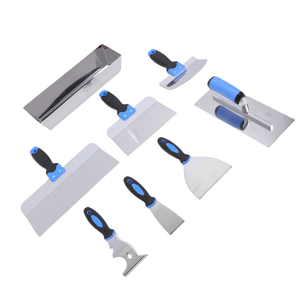 Drywall Spatula Set Stainless Steel Scraper Shovel Plastering Trowel 14 Inch Mud Pan for Wall Taping Spreading Painting
