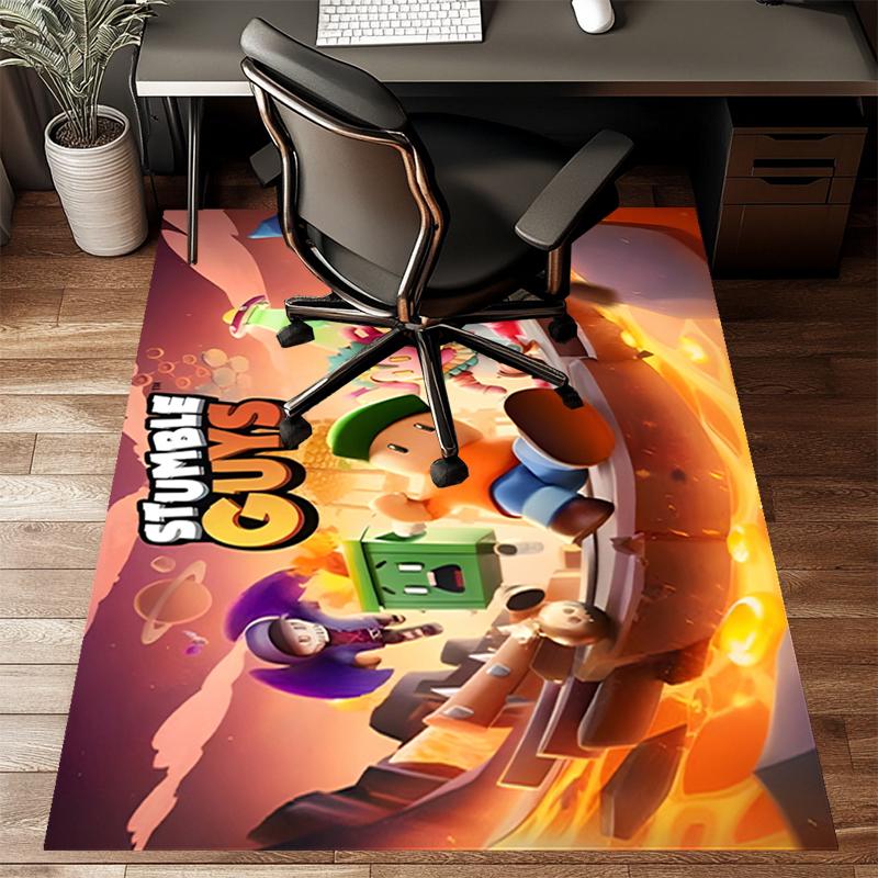 stumble guys Polyester Carpet, Soft Indoor Mat for Office Chair, Living Room, Computer Desk - Decorative Home Office Rug Design