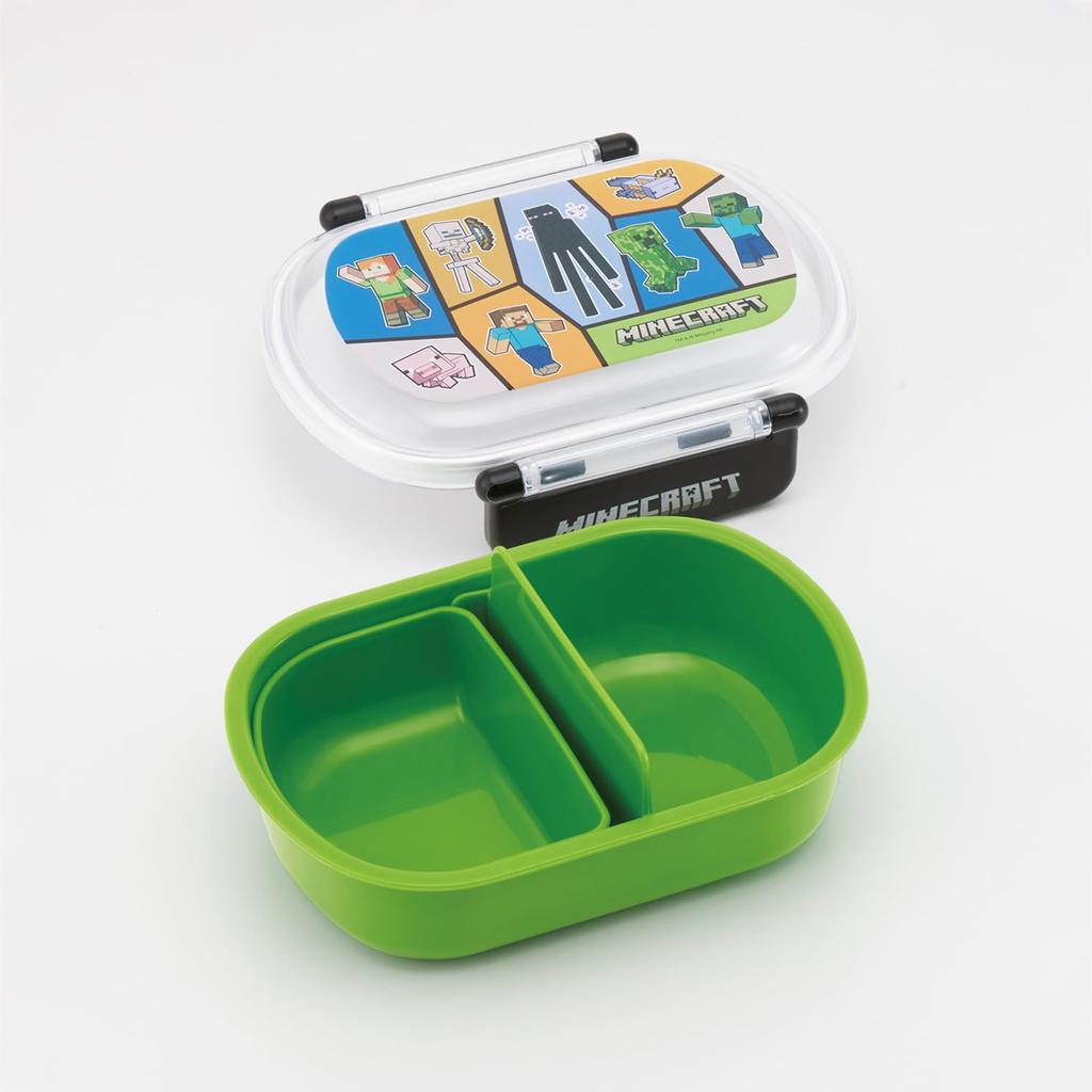 Skater Bento 360ml Fluffy Made In Single Dishwasher and Microwave Minecraft for Boys Children's Box, Capacity, Lid, Japan, Tier, Safe, 25,