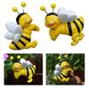 2Pcs Resin Hanging Bee Statues Bee Figure Plant Pot Hanger Funny Pot Huggers for Home Garden Fence Balcony Patio Ornaments
