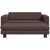 Kids Sofa with Footstool Brown 100x50x30 Cm Faux Leather
