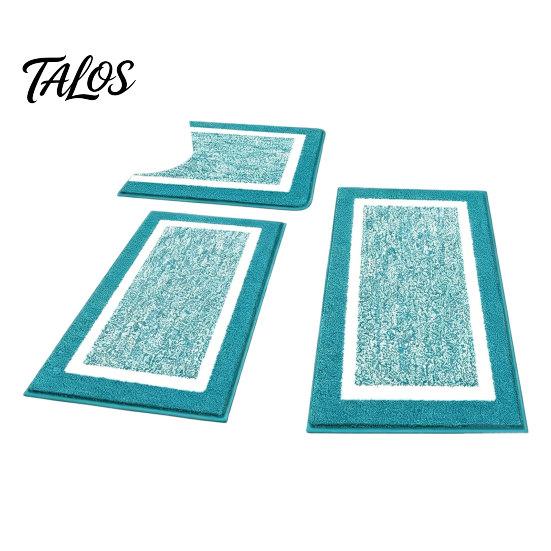 Set da 3pz Tappetini da Bagno, Tappeti da Bagno Altamente Assorbenti Antiscivolo, Tappetini Morbidi Lavabili per Lavandino del Bagno, WC, Vasca da Bagno