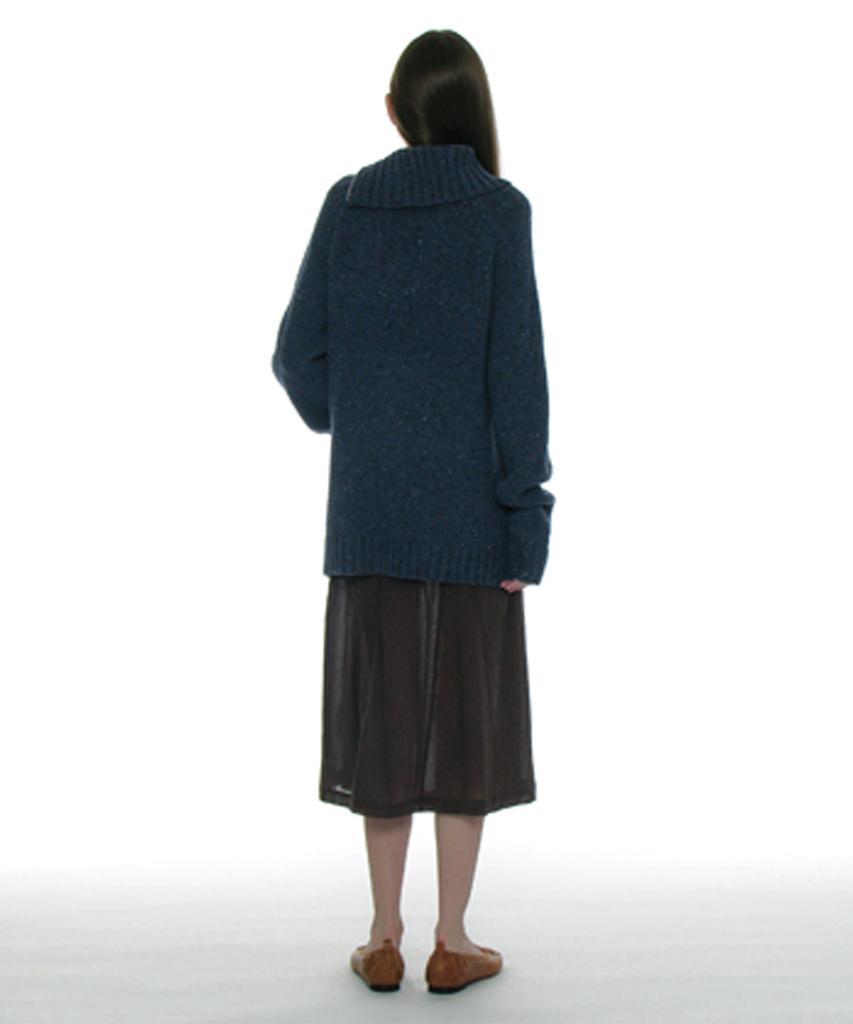 Partimento Woman Sheer Gored Midi Skirt_Charcoal