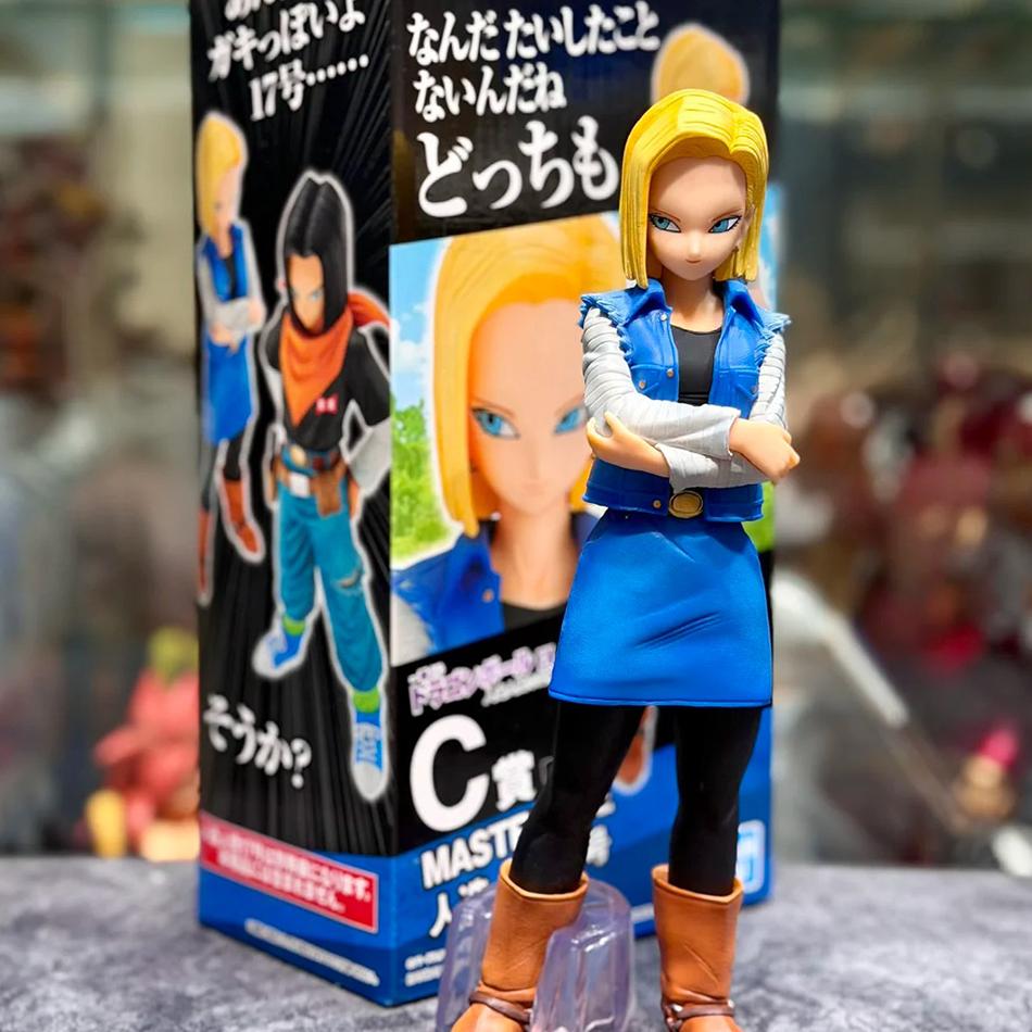 25CM Anime Dragon Ball Z Android 17 18 Figure Android 18 PVC Action Figures Collection Model Playthings Designed for Children Xmas Gifts