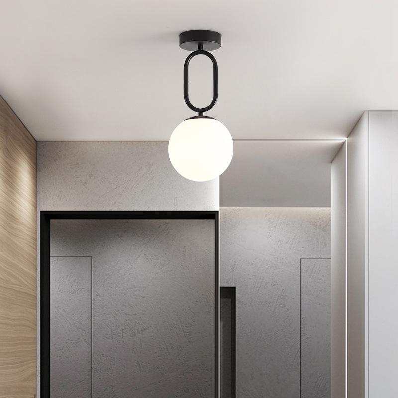 Moderní skleněné stropní svítidlo Severské černé zlaté LED stropní svítidla Vysoce kvalitní skleněné lampy Osvětlovací tělesa do chodby, ložnice, k posteli