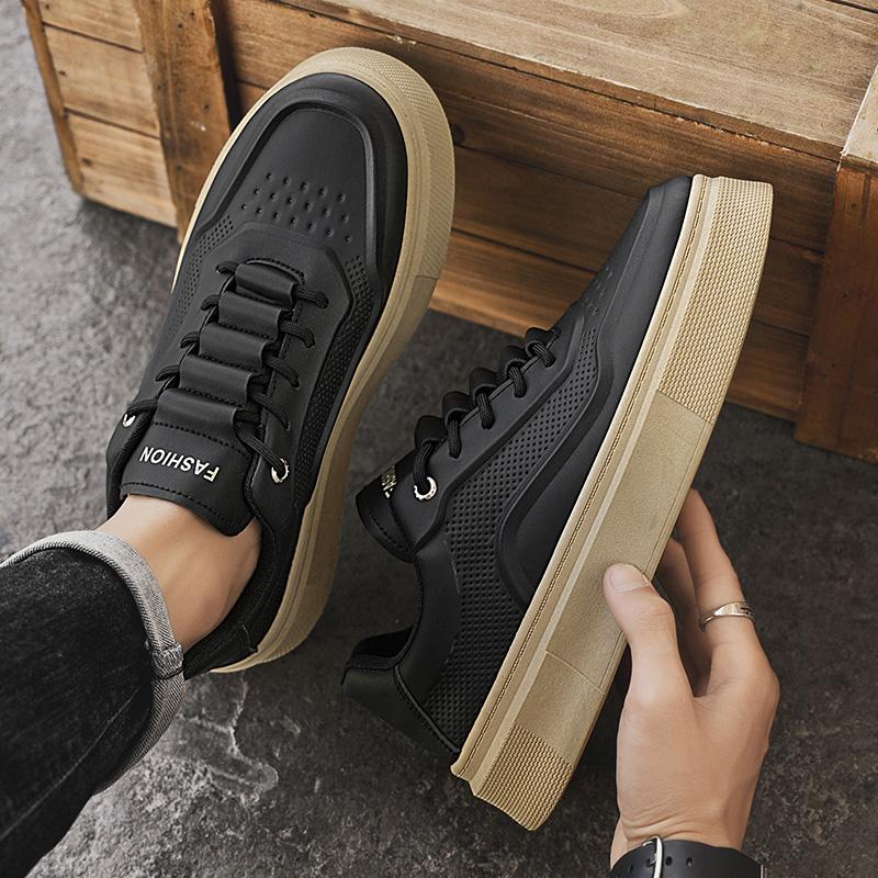 Men's Sports Shoes  Breathable Low-Top Fashionable Versatile Thick-Heeled Casual Board Shoes Comfortable Trendy Versatile