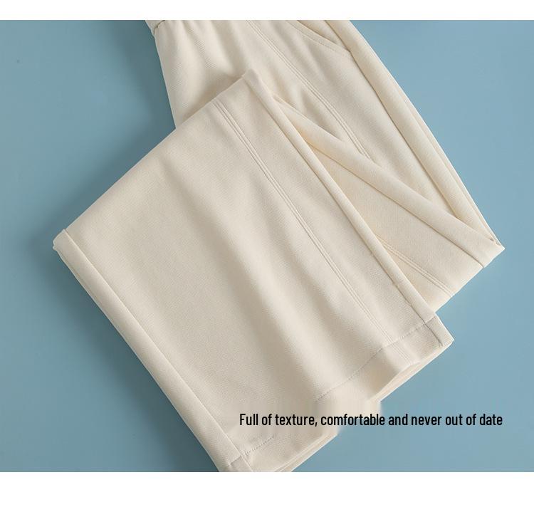 Spring 2025 Women's Elastic High-Waist Straight-Leg Pants - Fashionable, Versatile, Wide-Leg Design