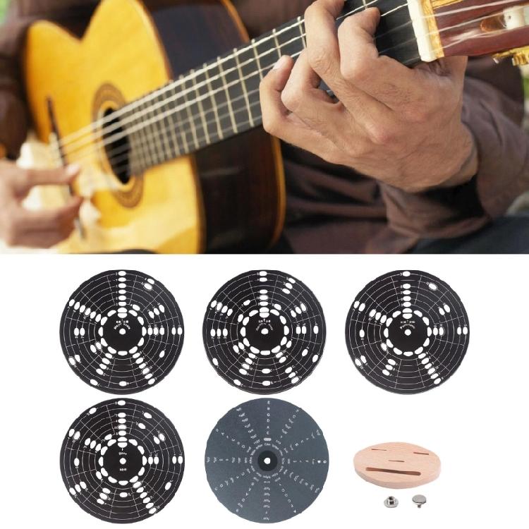 Multifuntional Guitar Scale Reference Tool Guitar Scale Wheel Circle of Fifths Wheel Aluminum Alloy Texture Music Tool