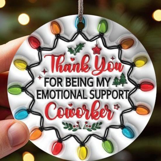 Friendship Christmas Ornament Acrylic Best Friend Gifts Xmas Tree Hanging Decoration for Women Sister Coworker
