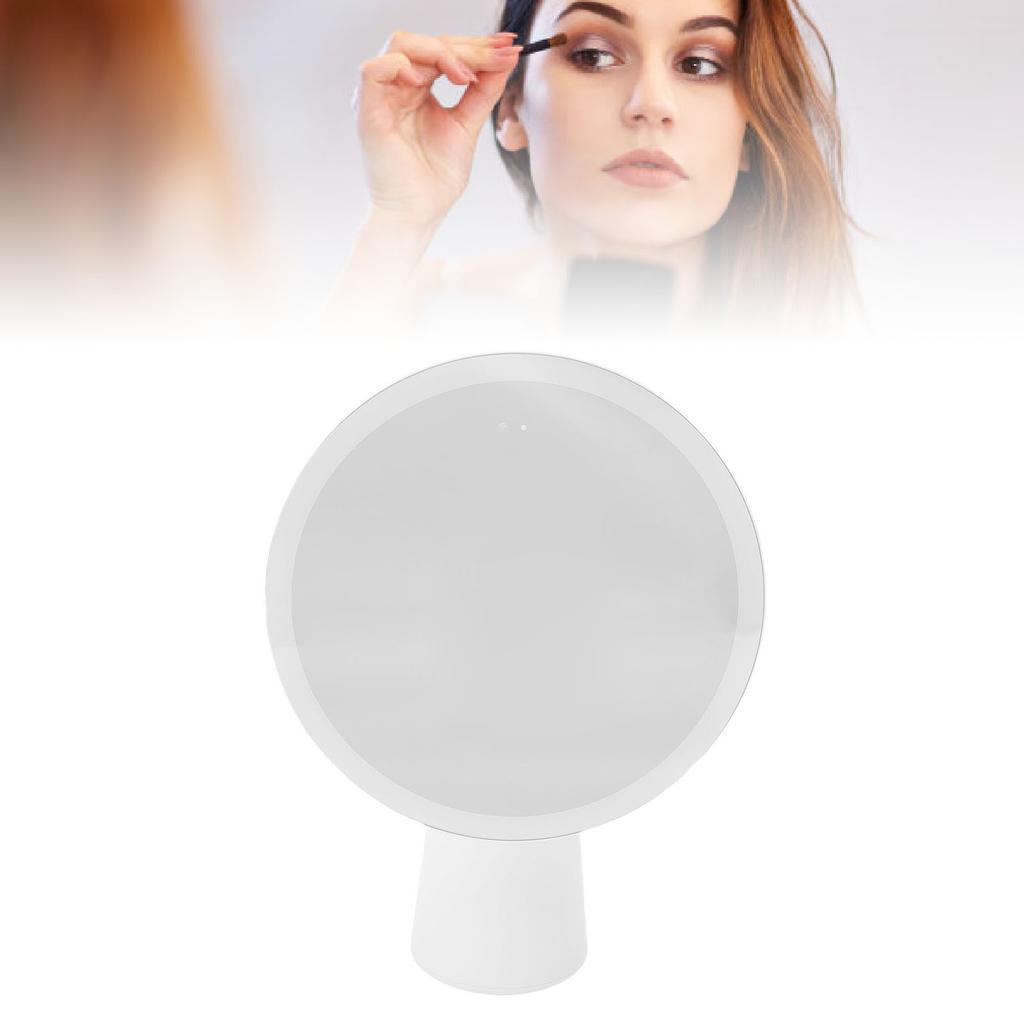 Vanity Mirror with Lights, 7.6 Inch Lights Makeup Mirror, 3 Levels Dimmable Lights, 30 LED Beads, USB Rechargeable, for Bedroom Tabletop,