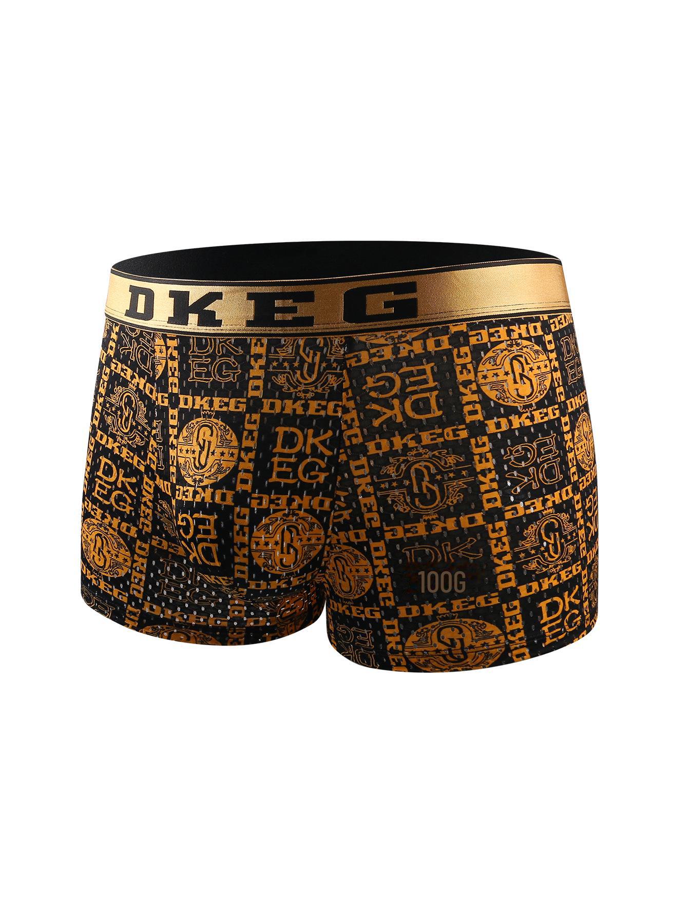 

Чоловічі боксери Lux Black & Gold 3D Pouch Ice Silk з антибактеріальною сіткою W650-3, L чорний/золотий