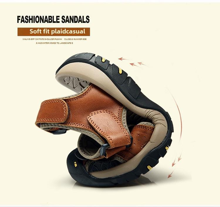Herren Große Rindsleder Baotou Sandalen - Sommer Atmungsaktive Sport Outdoor Strandschuhe