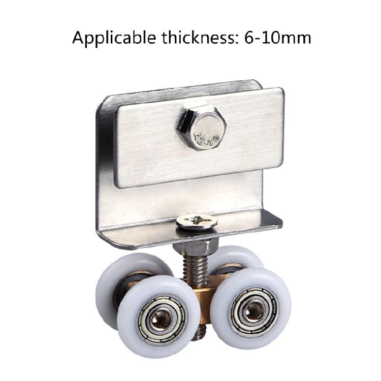 2Pcs Universal Shower Glass Door Rollers Corrosion Resistant Four Wheel Hanging Pulley Roller for Bathroom Doors