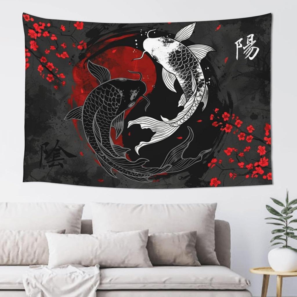 Botanical Polyester Fabric Tapestry Floral With Green White Spring Wall Hanging Tapestry,Plants Leaves Tapestry Daily Decorative