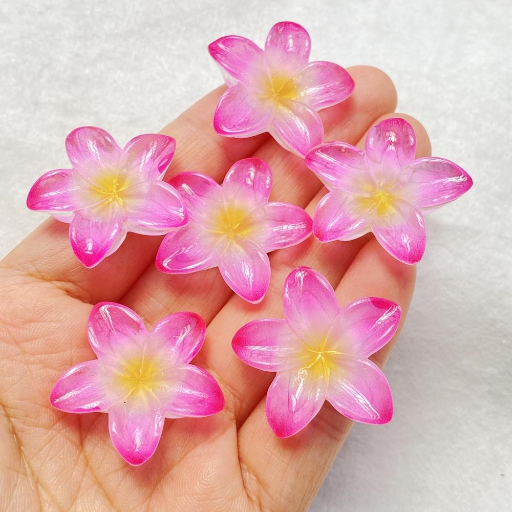 10Pcs New Cute Resin Shiny Colorful Flowers Flat Back Home Decor Parts Embellishments For Hair Bows Accessories