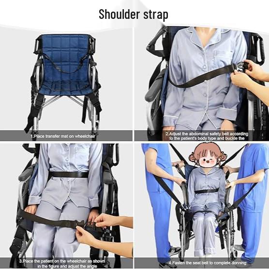 Přeshraniční transferový pás pro invalidní vozík s podpůrným polštářem pro pomoc při vstávání seniorů