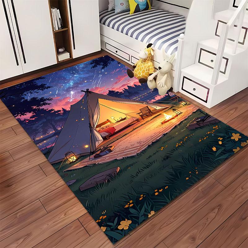 Cozy Tent Under Starry Sky Suitable As a Non-slip Mat for the Living Room or Bedroom Sofa