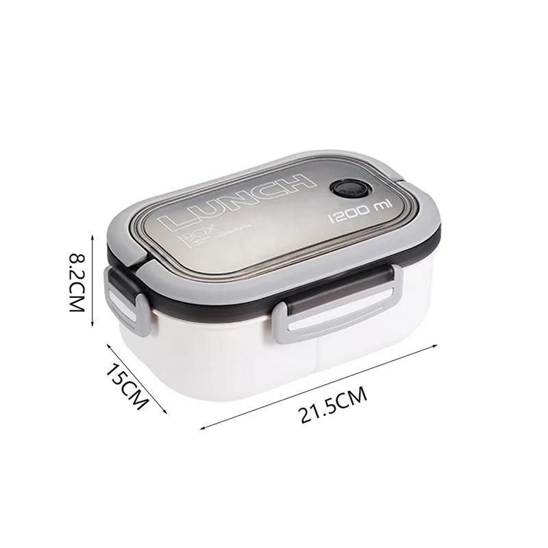 1pc Bento Box Lunch Box Double Layered Lunch Box With Spoon & Fork High Capacity Food Containers Leakproof Eco-Friendly BPA