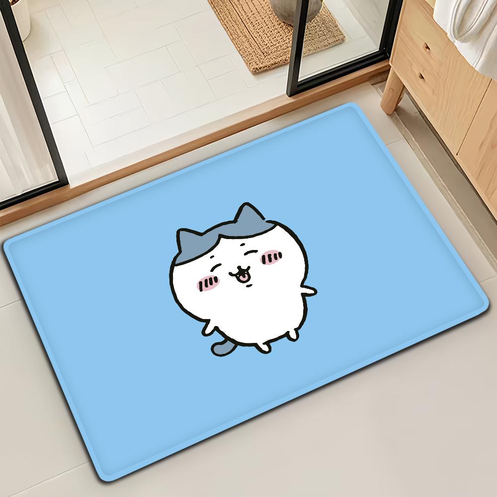Cute Cartoon C-Chiika-waE Usagi Door Mat Bath Microfiber Decorative Versatile Flannel Floo Mat Quick Dry Absorbent Non-slip Sole