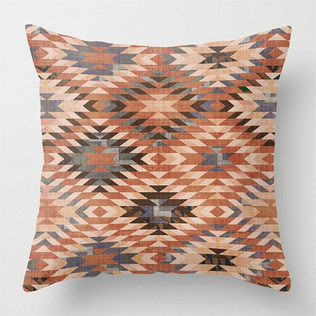 

Винтажная коричневая наволочка с геометрическим рисунком для домашнего декора, чехол для диванной подушки 40x40cm