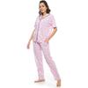 Estiva Damen-Pyjama-Set mit Sternmuster und Knopfleiste