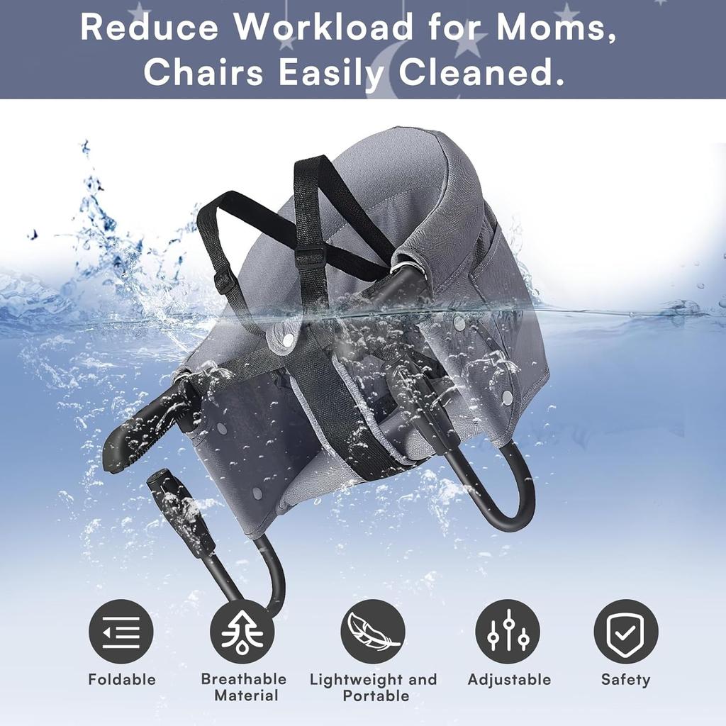 UBRAVOO Booster Seats, Portable High Chairs for Babies and Toddlers, Foldable HighChair for Baby from 6 Months to 3 Years, Sitting Up to 18 kg