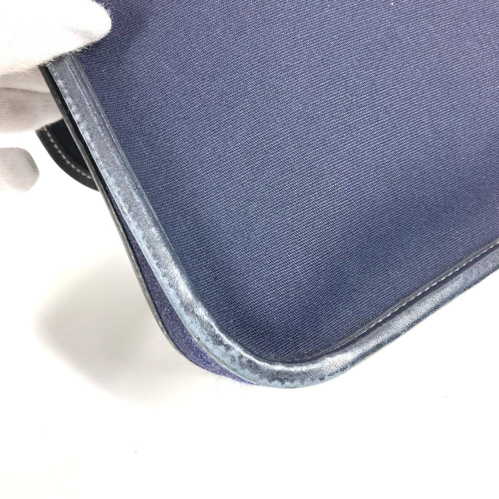 HERMES Buenaventura PM Crossbody bag flap Shoulder Bag Leather/Canvas Navy