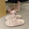 Hollow Bag Head Half Slippers Women's 2025 Summer New Outer Wear Thick-soled Casual Cool Slippers Versatile Soft-soled Shoes