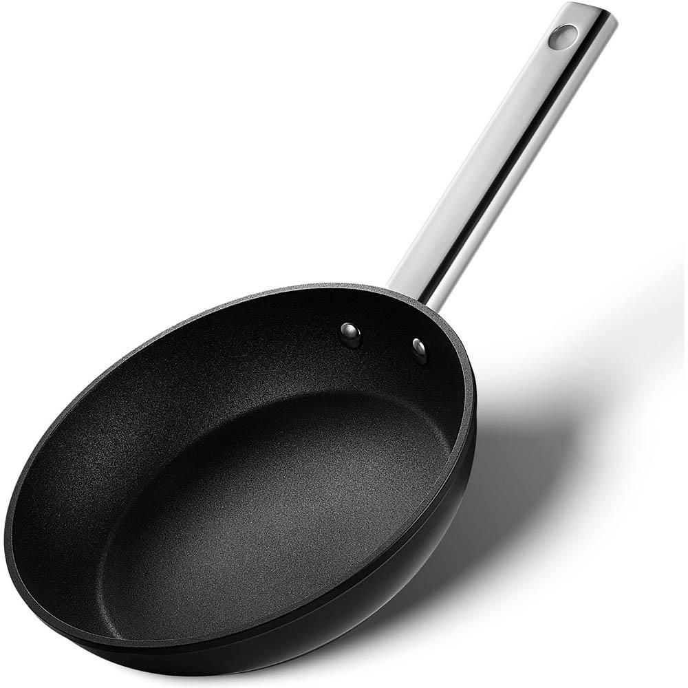 

CSK 9.5 Inch Black Plasma Ultra Hard Coated Nonstick Skillet Stainless Steel Handle Healthy Non Toxic Frying Pan чорний