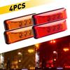4PCS Red / Amber Light Side Marker Truck Lights Trailer Turn Signal Light 3 LED
