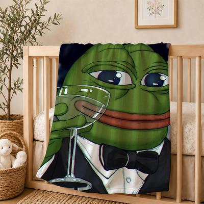 Sad P-Pepe Frog Meme Blanket For Soft Warm Knee For Bedroom Living Room Bed Sofa Camping Picnic Office Gift