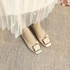 Fashion 2024 Leather Spring Autumn Handmade Flats Ballerina Shoes Women Loafers Comfortable Soft Leather Metal Button Women Flats Shoes