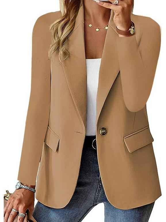 2024 WISH Women's Autumn Long Sleeve Solid Cardigan Blazer