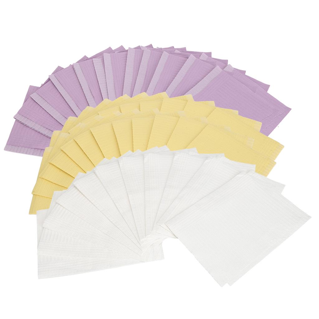 60 Pcs Disposable Nail Art Table Towels Soft Waterproof Oil Proof Table Mat for Manicure Purple Yell