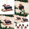 Adorable 2023 Christmas Dachshund Series Acrylic Car Interior Decorations Set