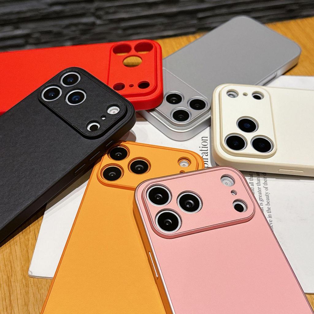 Versatile 17-Element Leather Case: Compatible with iPhone 17 Pro Max and 16 Pro Max - Solid Color Protective Cover