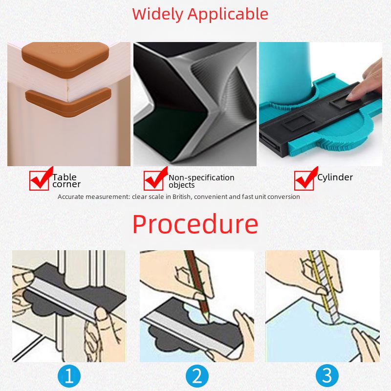 Konturenlehre-Profilwerkzeug für die Holzbearbeitung: Präzisions-Form- und Bogenlineal"