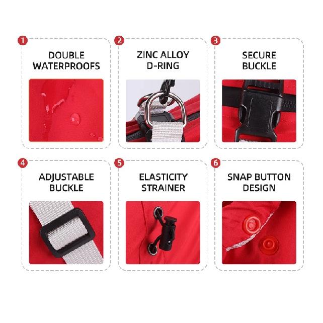 Dog waterproof hiking jacket, pet-specific outdoor windproof and rainproof quick-drying clothing