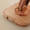 Multifunctional 360° Rotating Phone Mount with Adjustable Height – Heavy-Duty Carbon Steel and Wooden Desktop Stand