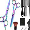 11pcs Hair Cutting Scissors Brush Comb Stainless Steel Colorful Hairdressing Scissor Set for Barber Shop