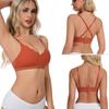 Women V-Neck Wavy Edge Seamless Bra, Tank Top Style Wireless Comfort Back Closure Ladies Underwear