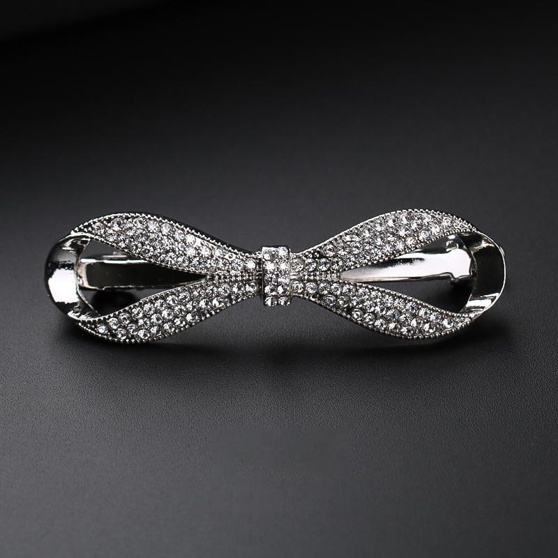 Full-diamond Bow Tie Spring Clip Exudes A Sense of High-end and Light Luxury The Half Hair Clip At The Back of The Head Is A Stylish Hair Accessory