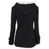 Women's Solid Color Long Sleeved Hooded Cow Horn Buttoned Jacket Jacket