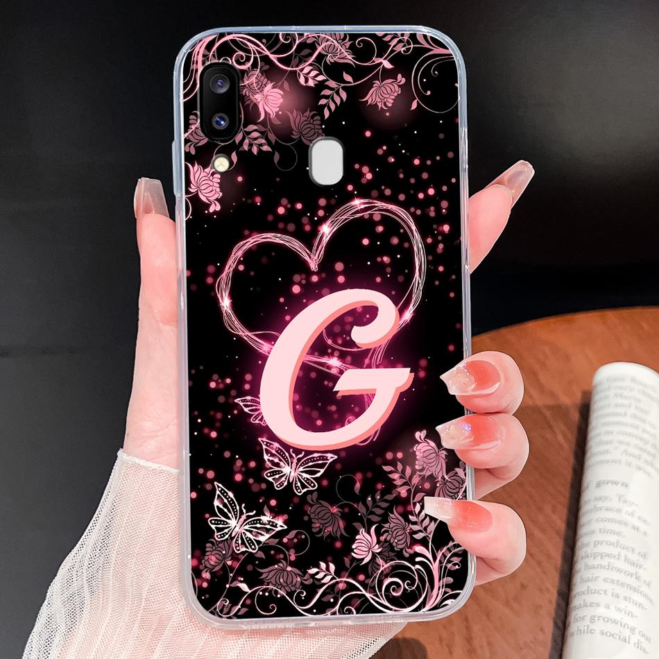 Für Samsung Galaxy A20 A20S A21 A30 A30S Handyhülle Schmetterling Buchstaben Weiches TPU Klare Silikonhülle Für Galaxy A 20 A 30 Gehäuse