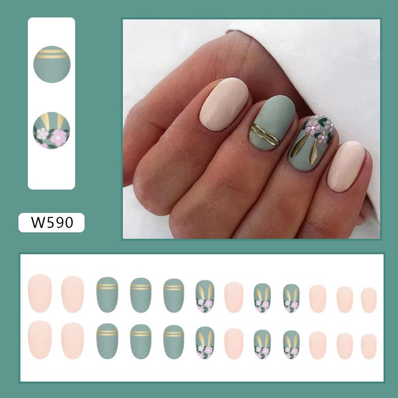 Short oval retro matcha green gold thread matte wearing armor European and American fashion rhythm