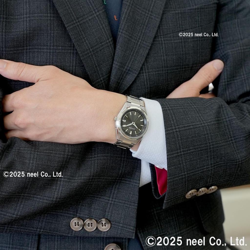 Citizen KOLLEKTION Herrenuhr, 3-Zeiger-Modell, Solarbetriebene Eco-Drive, 5 ATM Wasserdichtigkeit, Basic Silber/Schwarz, AS1080-65E