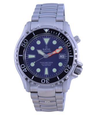 Reloj para hombre FreeDiver Helium Safe 1000M con esfera azul y acero inoxidable automático 1066KE26-33VA-BLU