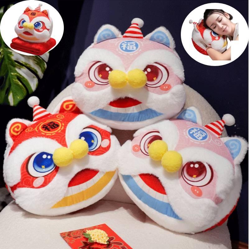 Lion Southern Plush Toys Cartoon Animals 3 In 1 Blanket Snake Year Xmas Mascot