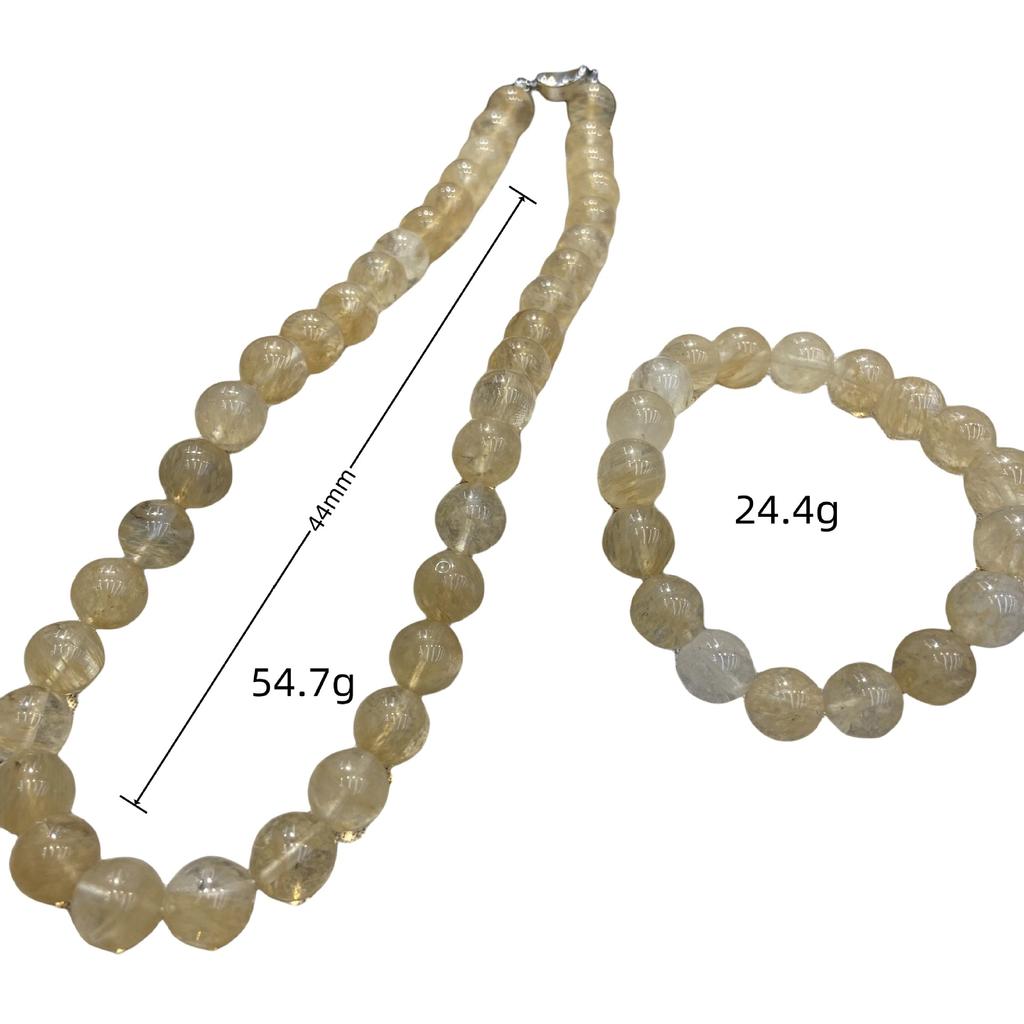10Mm Natural Yellow Gum Flower Crystal Ice Transparent And Radiant Yellow Asai Single Ring Necklace Bracelet, One Thing One Picture For Girls, No Tone